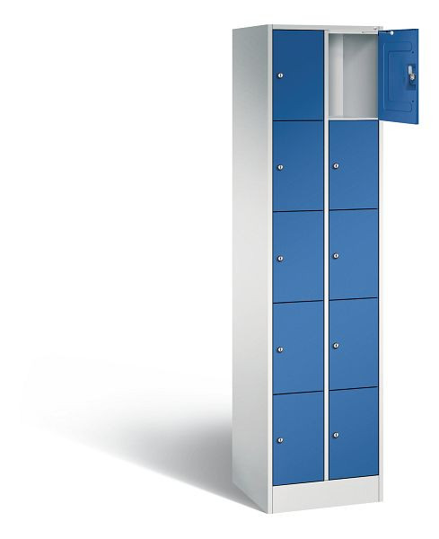 C+P lockerkast serie 8070, H1950xW460xD480mm, kleur: lichtgrijs / gentiaanblauw, 80700-20 S10006