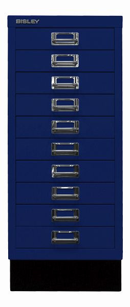 Bisley MultiDrawer™, 29-serie met onderstel, DIN A4, 10 laden, Oxford blauw, L2910S639
