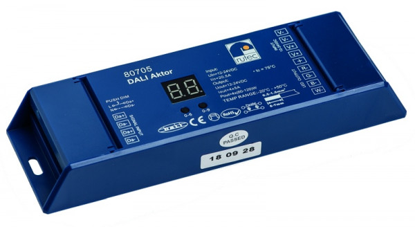 rutec Projekt DALI + push-dimactuator 4x1 kanaal 3/4 adressen, DALI + push-dimactuator 480W / 24V meerkleurig, PHZ705