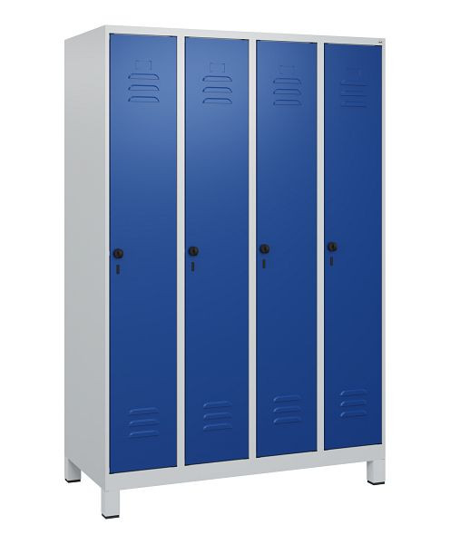 C+P luierkastje Classic PLUS met middenwand, voeten, 4 vakken, 1800x1200x500mm, 7035/5010, veiligheidsdraaigrendel, 0800107-40F S10003