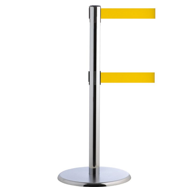 Stein HGS HGS personengeleidingssysteem -P-Line Duo-, chroom, signaalgeel, met veiligheidsslot (zelfontgrendelend), riemlengte: 2 x 4 m, 14151-1303