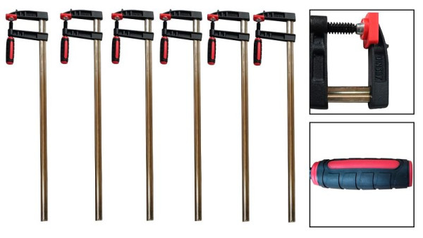 VaGo-Tools professionele lijmtang 800x120 mm klem lijmklem klem gietijzer gietijzer, VE: 6 stuks, 220-007x6_dv