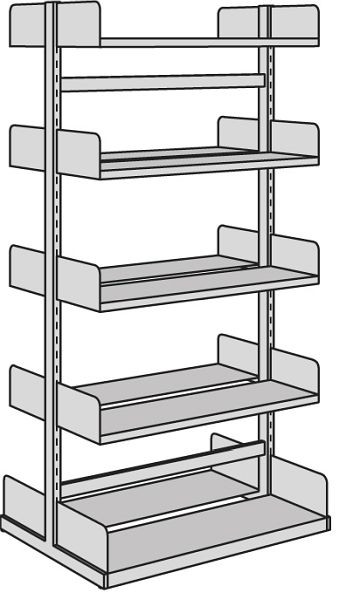 Kerkmann Univers vrije armplank, B 1000 x D 300 x H 2000 mm, lichtgrijs, 52885211
