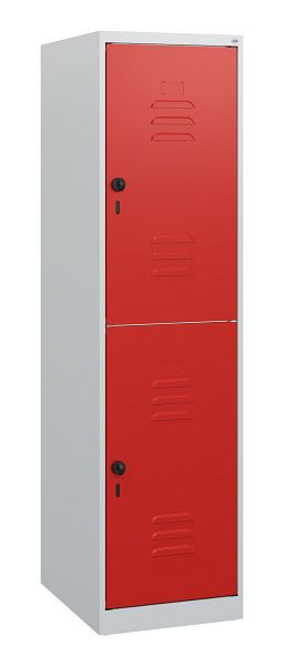 C+P Doppelstöckiger Spind Classic PLUS, 1530x400x500mm, 7035/3020, Drehriegel, 0803005-12 S10002