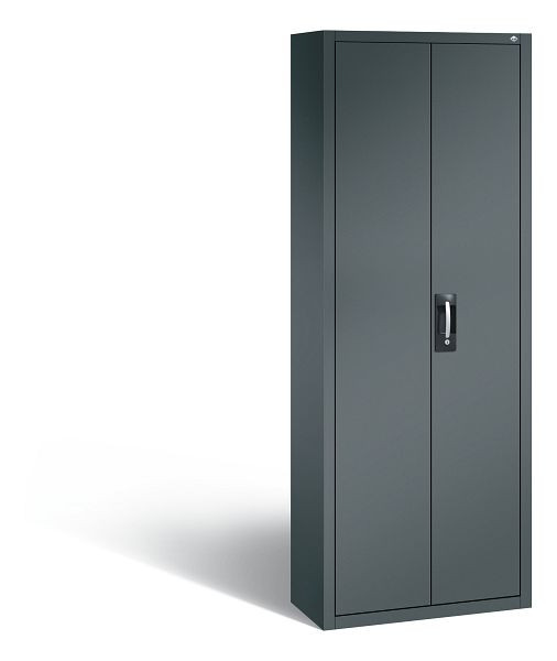 C+P dubbeldeurs kast serie 13, H1980xB700xD300mm, kleur: antraciet grijs, verzonken handgreep, 133113A23 S10021