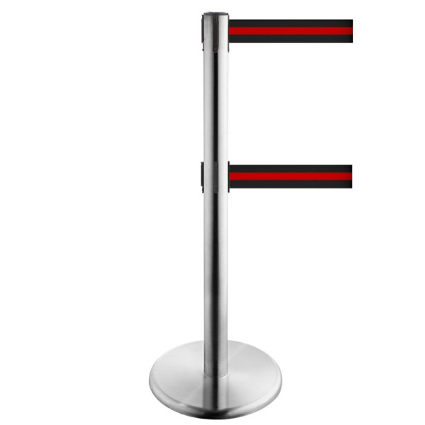 Stein HGS HGS personengeleidingssysteem -P-Line Duo-, RVS, zwart/rood/zwart horizontaal (gestreept), met bandeindstuk (standaard), bandlengte: 2 x 4 m, 36406-0902