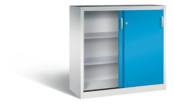 C+P schuifdeurkast Acurado, H1200xB1200xD500mm, kleur: lichtgrijs/lichtblauw, beugelgreep, 2057-09 S10030