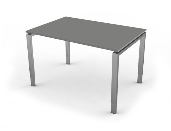 Kerkmann bureau met 4-pootsframe, vorm 5, B 1200 x D 800 x H 680-820 mm, grafiet, 11415012