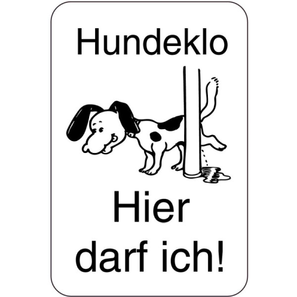 Stein HGS HGS speciaal bord, hondentoilet, ik mag hier!, 400 x 600 mm, pictogram: zwart, 15027