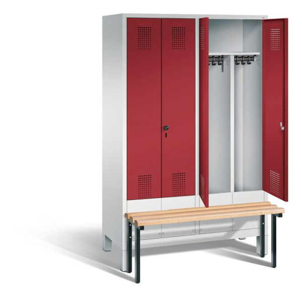 C+P zwart wit kastje Evolo, H1850xW1190xD815mm, kleur: lichtgrijs/robijnrood, 48032-40 S10033