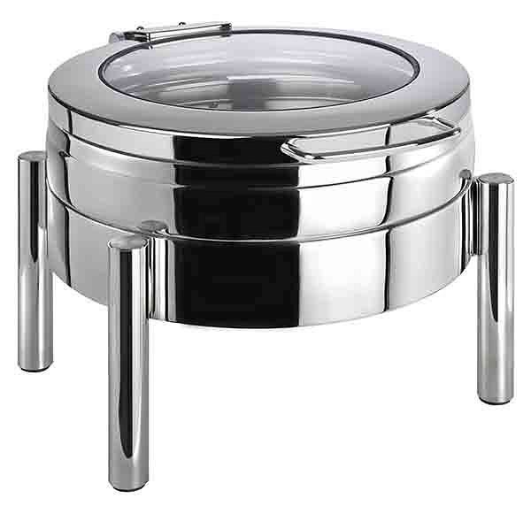 APS komfoor rond -PREMIUM-, 44 x 54 cm, hoogte: 33 cm, RVS 18/8, 1 frame, 1 waterbak, met sandwichbodem, 12353