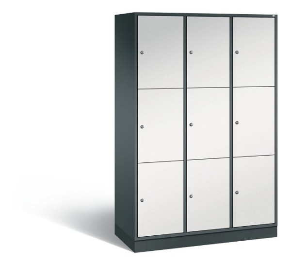 C+P XL-Schließfachschrank Intro, 9 Fächer, H1950B1220T490 mm, Anthrazit/Grau, 8370-302 S10138
