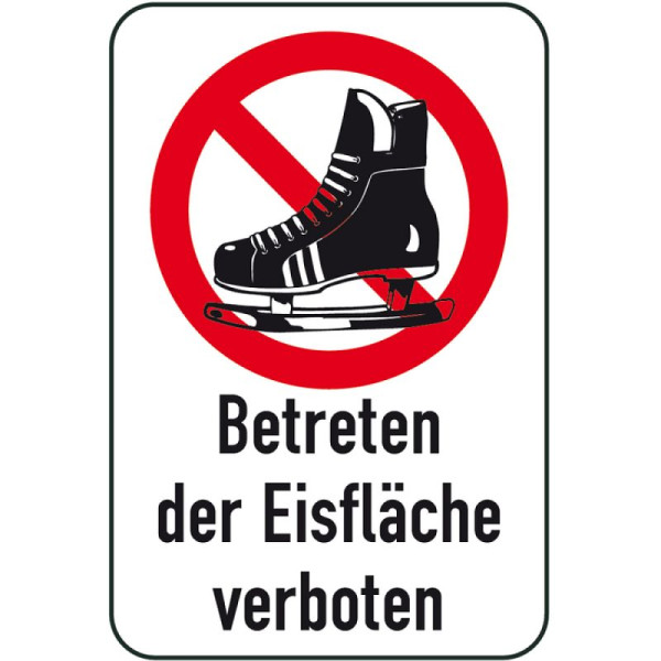 Stenen HGS winterbord/verkeersbord Verboden toegang op het ijsoppervlak, 400x600mm, 14745