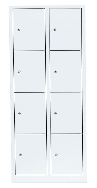 Lüllmann stalen compartimentenkast, 1800 x 800 x 500 mm, signaalwit/signaalwit, 523427