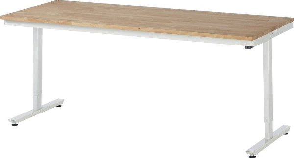 RAU werktafel serie adlatus 150 (elektrisch in hoogte verstelbaar), massief beuken werkblad, 2000x720-1120x800 mm, 08-AT-200-080-B