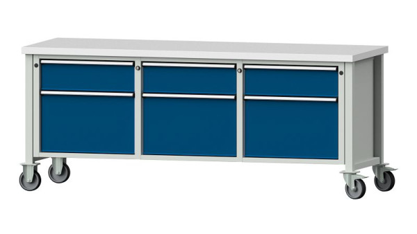 ANKE werkbanken kistwerkbank, model 223 V, 2000 x 700 x 840 mm, RAL 7035/5010, KSP 40 mm, 306.160