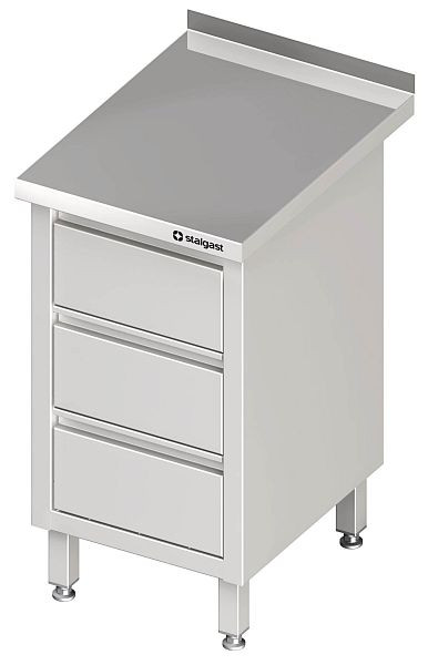 Stalgast ladekast breedte 450 mm, hoogte 850 mm, met 3 lades, gelast, met opstaande rand