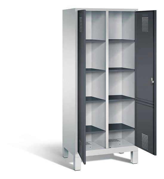 C+P washok Evolo, H1850xW810xD500mm, kleur: lichtgrijs / zwartgrijs, 48012-22B S10036