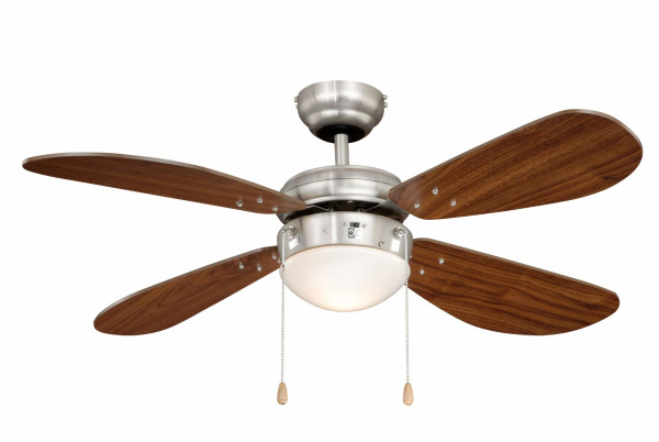 AireRyder Deckenventilator Classic 105 cm Nickel / Nussbaum mit Beleuchtung und Zugketten, FN43336