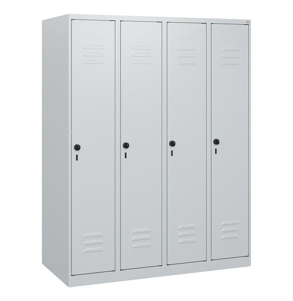 C+P Umkleidespind Classic PLUS, 4 Abteile, 1530x1200x500mm, 7035/7035, Drehriegel, 0800005-40 S10019