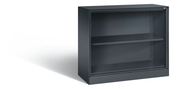 C+P bureauplank Asisto, H915xB1000xD435mm, kleur: zwart-grijs, 2 niveaus, 140052-000 S10049