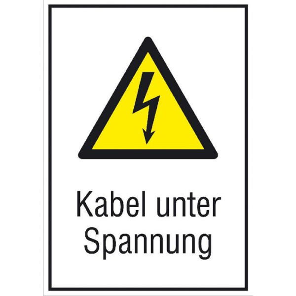 Stein HGS HGS elektrische markering/combinatiebord met waarschuwingsbord en extra tekst, kabel onder spanning, 210 x 297 mm, 43.1333