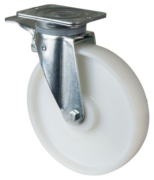 BS Rolls Zwaarlastwiel met rem, breedte 50 mm, Ø250 mm, tot 600 kg, loopvlak/wiellichaam kunststof, rollager, N120.B10.251