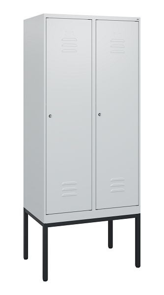 C+P Umkleidespind Classic PLUS, Gestell, 2 Abteile, 1950x800x500mm, 7035/7035, Zylinderschlösser, 0800305-22 S10024