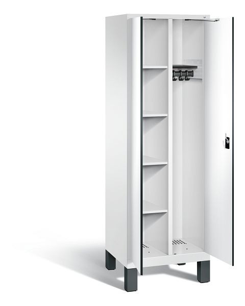 C+P reinigingsmiddelenkast Evolo, H1850xB610xD500mm, kleur: verkeerswit / decor wit, 48060-20 S10119