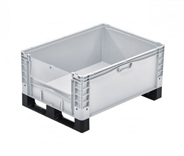 ALPHA Eurocontainer gesloten 800x600x320 mm met uitneemklep en lopers, 2594-GR