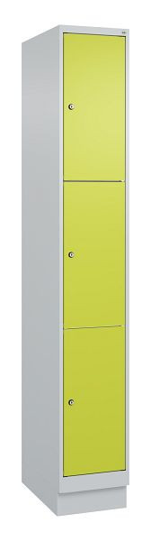C+P lockerkast Classic PLUS, onderstel, 1950x300x500mm, 7035/0024, met 3 vakken, 080020-103 S10010