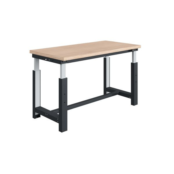 SOFAME SI werkbank, elektrisch in hoogte verstelbaar, B 1800 x D 750 x H 740 tot 1240 mm, multiplex werkblad 40 mm, antracietgrijs RAL 7016, W010010804GA