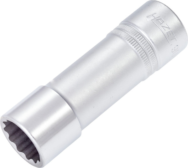 Hazet dop, bi-hex, hol vierkant 12,5 mm (1/2 inch), 19 mm, lang type met karteling, 900TZ-19