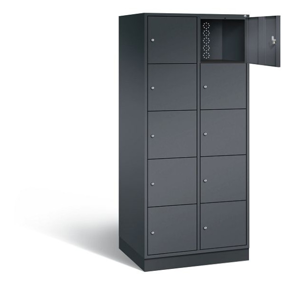 C+P XL lockerkast Intro, H1950xW820xD590mm, kleur: zwart-grijs, 8570-203 S10023