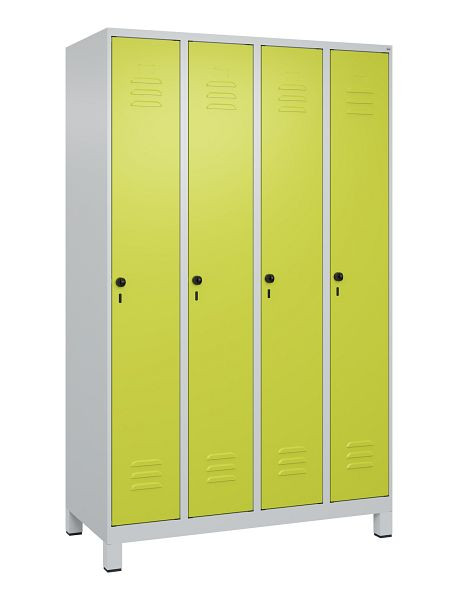 C+P luierkluis Classic PLUS met middenwand, voeten, 4 vakken, 1950x1200x500mm, 7035/0024, veiligheidsdraaigrendel, 080010-40F S10010