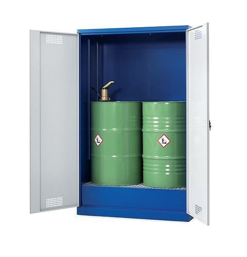DENIOS vatenkast Drum-Store CS 150, met draaideuren incl. bodemplaat en rooster, 201-952