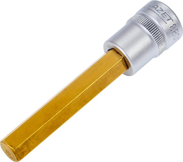 Hazet schroevendraaierdop, hol vierkant 10 mm, binnenzeskant profiel, 10 mm, korte uitvoering met karteling, 8801-10