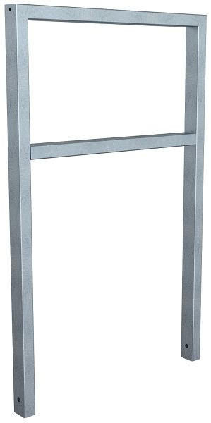 Schake leunbeugel van rechthoekige staalbuis, 60 x 40 mm, met dwarsbalk, totale breedte: 750 mm, thermisch verzinkt, 457_075