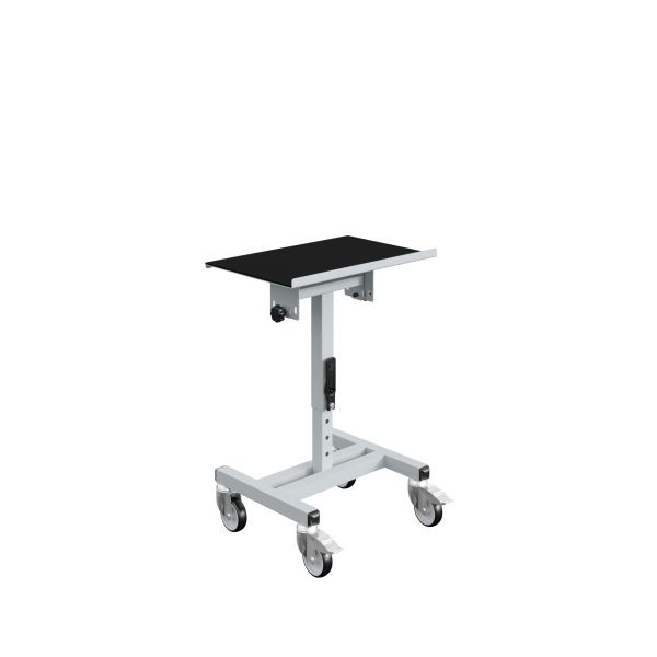SOFAME SRI verrijdbare materiaalstandaard voor Euronorm containers, in hoogte verstelbaar B610 x D 410 x H 630-860 mm, lichtgrijs RAL 7035, W020020011GC
