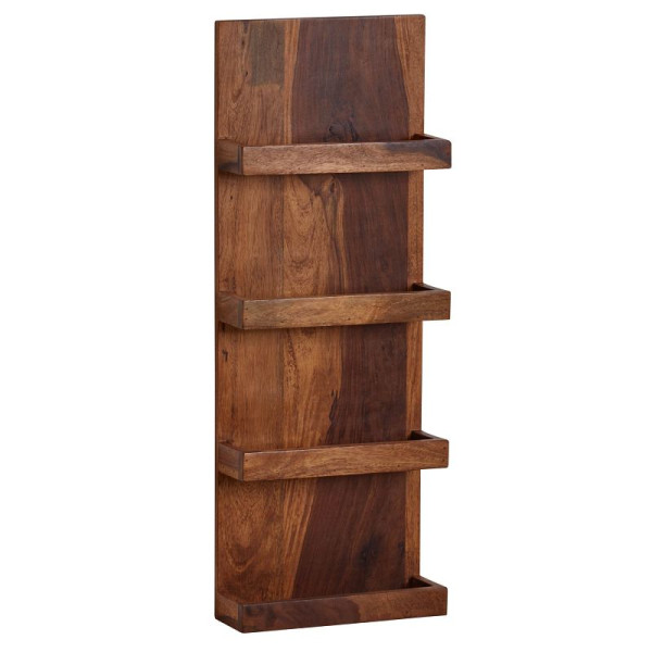 Wohnling wandplank 30x80x10 cm sheesham massief hout hangplank modern zwevend groot design zwevende plank hangplank woonkamer WL6.532