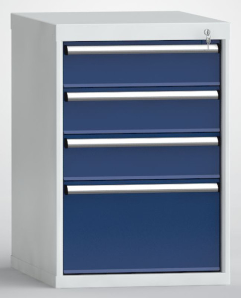 KLW ladekast H: 850 mm B: 572 mm D: 750 mm, inbouwmaat: 750 mm Indeling: 27x36 stuks, met 4 lades, SEB0850-04NP-001