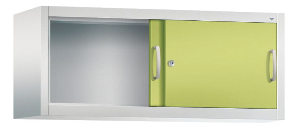 C+P bovenkast Acurado, H500xB1200xD400mm, kleur: lichtgrijs / viridine groen, beugelgreep, 1 niveau, 2044-00 S10104
