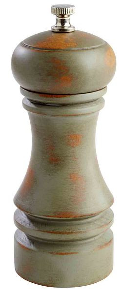 APS pepermolen, Ø 5,5 cm, hoogte: 15 cm, Duits beukenhout, kleur: olijf/vintage, molen van koolstofstaal, 40546