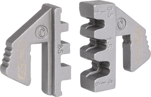 KS Tools paar krimpinzetstukken voor vlakverbinders 4,8 en 6,3 mm, diameter 0,5 - 6,0 mm, 115.1417