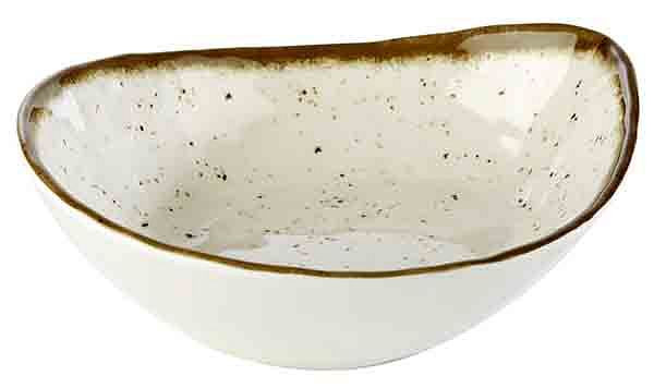 APS schaal -STONE ART-, 23 x 19 cm, hoogte: 6,5 cm, melamine, binnenkant: decor, wit, rand: bruin, 84526