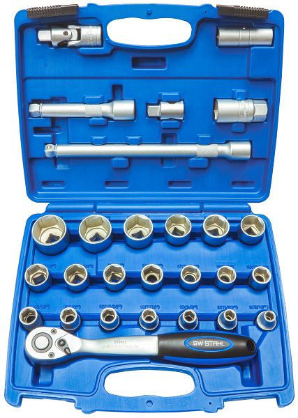SW-Stahl dopsleutelset, 1/2", 27-delig, 07624L