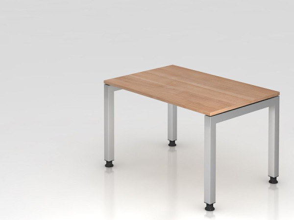 Hammerbacher bureau U-voet vierkant 120x80cm walnoot, rechthoekige vorm, zwevend blad, VJS12/N/S