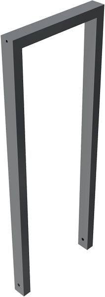 Schake leunbeugel van rechthoekige staalbuis, 60 x 40 mm, zonder dwarsbalk, totale breedte: 450 mm, thermisch verzinkt en gecoat DB 703, 456_045B