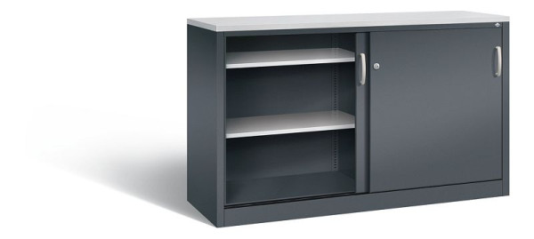 C+P dressoir met schuifdeuren Acurado, H1000xB1600xD500mm, kleur: antracietgrijs, beugelgreep, 2156-00 S10115
