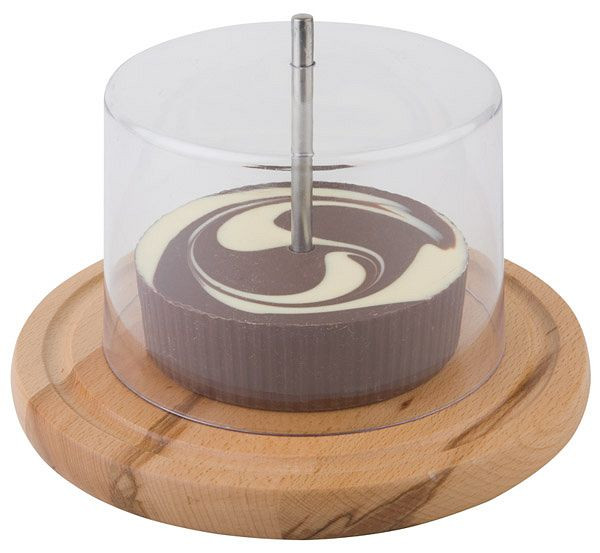 APS kaasschaaf met deksel, Ø 22 cm, hoogte: 15 cm, beukenhout, roestvrij staal, AS, 50002